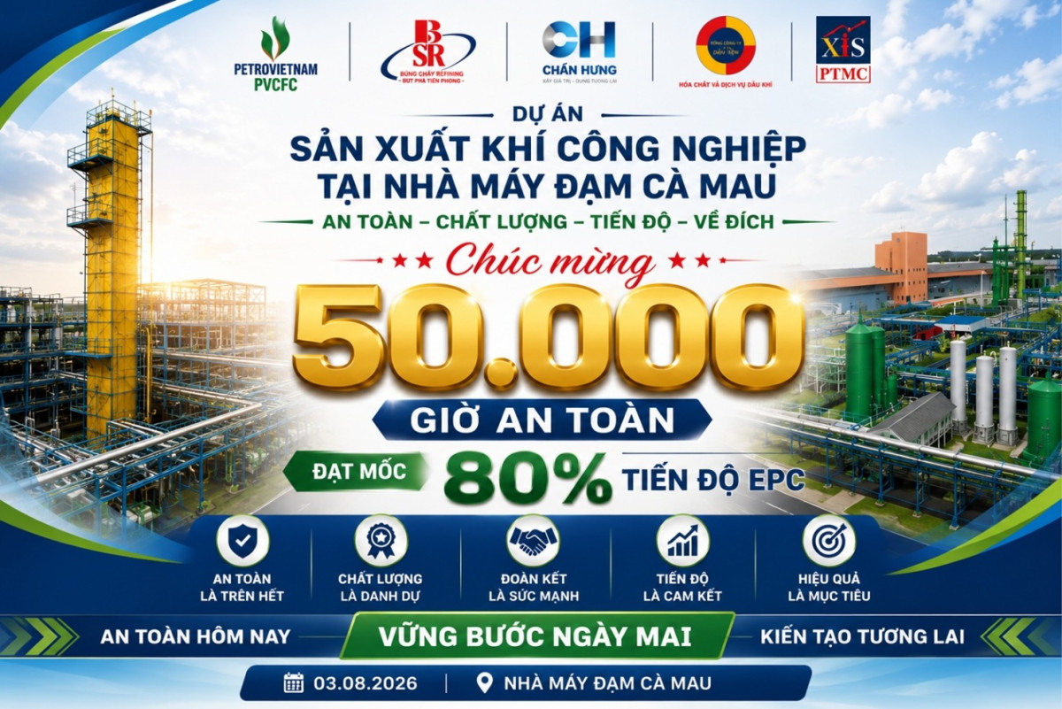 DỰ ÁN SẢN XUẤT KHÍ CÔNG NGHIỆP TẠI NHÀ MÁY ĐẠM CÀ MAU