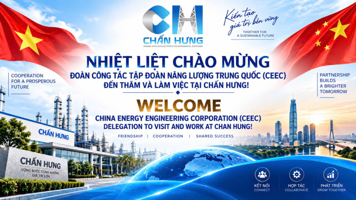 Chủ tịch Chấn Hưng Group Nguyễn Trọng Kiên đón tiếp phái đoàn Energy China, mở hướng hợp tác điện mặt trời